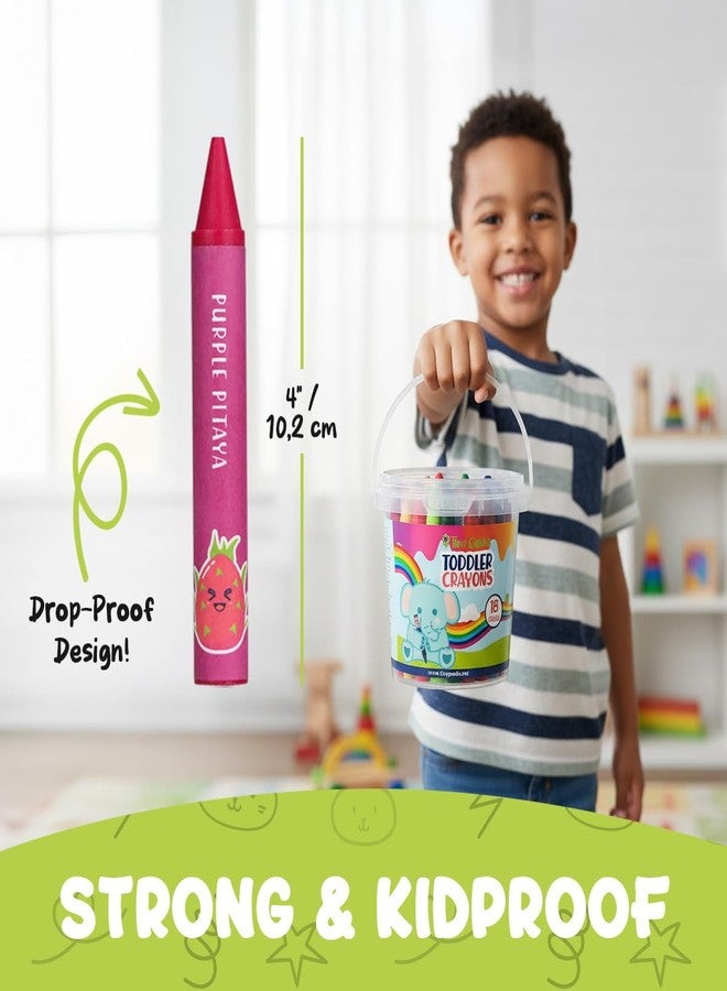 TinyGeeks Jumbo Crayons For Toddlers 3-8 - 18pc Toddler Baby Crayons For Kids Ages 4-8 & 3-4 - With Printed Coloring Sheets - Washable, Non Toxic and Easy To Hold - Perfect for Classroom - Image 2